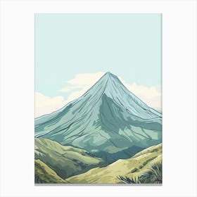 Mount Katahdin Usa Color Line Drawing (5) Canvas Print