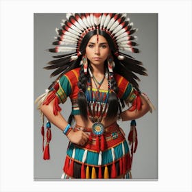 Beautiful Native American Woman 2 Canvas Print