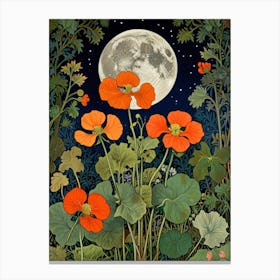 William Morris Moonlight Over Poppies Canvas Print