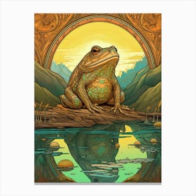 African Bullfrog On A Throne Storybook Style 8 Canvas Print