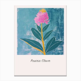 Prairie Clover Square Flower Illustration Poster Canvas Print