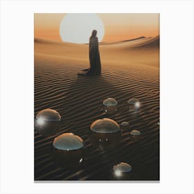Cosmic landscape of a woman in a desert 1 Canvas Print