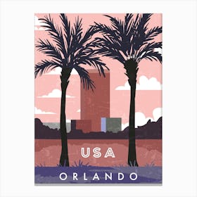 Orlando, USA — Retro travel minimalist poster Canvas Print