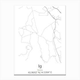 Ig,Slovenia Minimalist Map Canvas Print