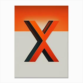 X, Letter, Alphabet Retro Minimal 5 Canvas Print