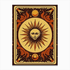 The Sun Tarot Card, Vintage 1 Canvas Print
