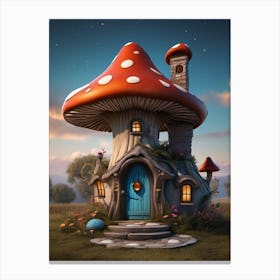 Witchy Vibes Mushroom House Canvas Print