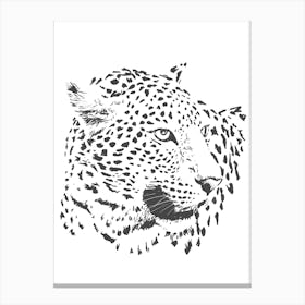 Leopard Head Vector Illustration Canvas Print