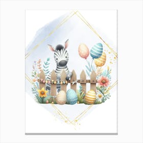 Easter Zebra Canvas Print