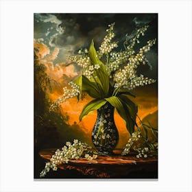 Baroque Floral Still Life Lily Of The Valley 3 Canvas Print