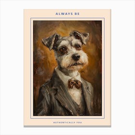 Dog In A Suit Kitsch Portrait 4 Poster Canvas Print