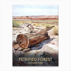 Petrified Forest National Park Watercolour Vintage Travel Poster 4 Canvas Print