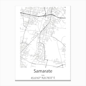 Samarate,Italy Minimalist Map Stampe su tela