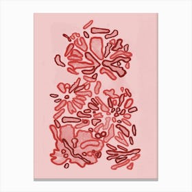 Coastal Coral Reef Soft Red Canvas Print