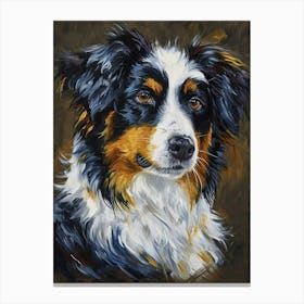 Australian Shepherd Acrylic Painting 2 Canvas Print