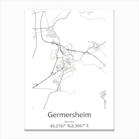 Germersheim,Germany Minimalist Map Canvas Print