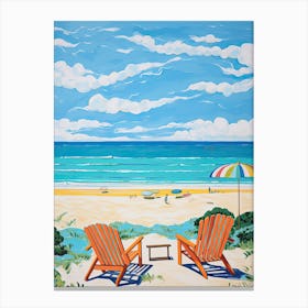 Cable Beach, Sydney, Australia, Matisse And Rousseau Style 4 Canvas Print