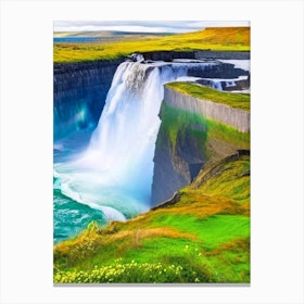 Gullfoss, Iceland Majestic, Beautiful & Classic (1) Canvas Print