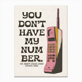 Retro My Number, The Foals Canvas Print