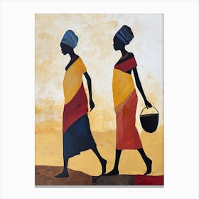 The African Women; A Boho Fresco Canvas Print