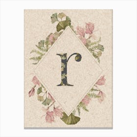 Floral Monogram R Canvas Print