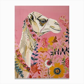 Floral Animal Painting Camel 2 Canvas Print