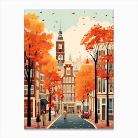 Amsterdam In Autumn Fall Travel Art 4 Canvas Print