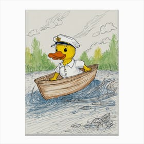 Duck In A Boat 11 Canvas Print