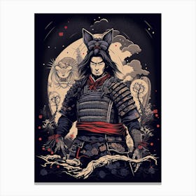 Samurai Edo Kiriko Illustration 4 Canvas Print