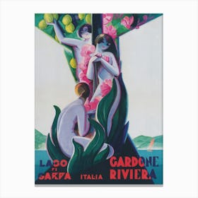 Lake Garda Italy Vintage Travel Poster Canvas Print