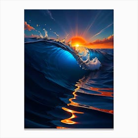 Sunset Ocean Wave 1 Canvas Print