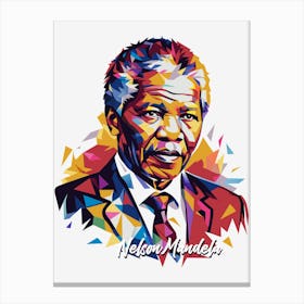 Nelson Mandela 01 Portrait WPAP Pop Art Canvas Print