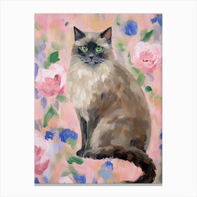 A Himalayan Cat Painting, Impressionist Painting 1 Canvas Print