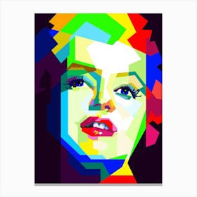 Marilyn Monroe Colorful Illustration Pop Art WPAP Canvas Print