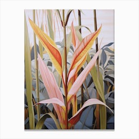 Heliconia 2 Flower Painting Canvas Print