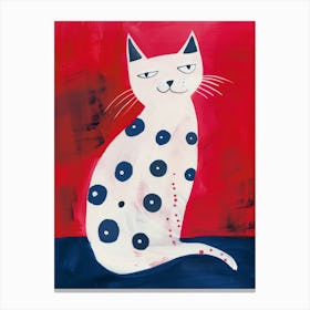 Polka Dot Cat 9 Canvas Print