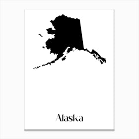 Alaska Map city. Canvas Print