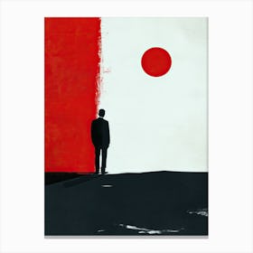 Man Looking At The Sun, Minimalism Canvas Print