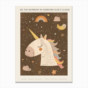 Unicorn Rainbow Doodle Illustration 2 Poster Canvas Print