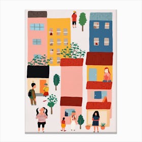 Tokyo Scene, Tiny People And Illustration 2 Canvas Print