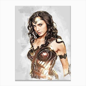 Gal Gadot Wonder Woman Painting Canvas Print