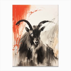 Goat in Ink 1 Canvas Print
