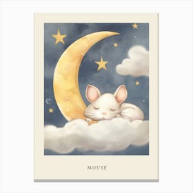 Sleeping Baby Mouse 2 Nursery Poster Canvas Print