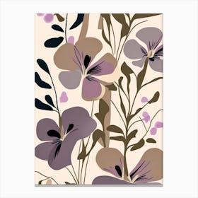 Wild Petunia Wildflower Modern Muted Colours 1 Canvas Print