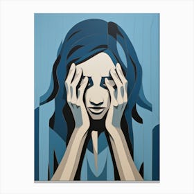 Woman With Her Hands On Her Face 1 Canvas Print