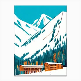 Courchevel, France Midcentury Vintage Skiing Poster Canvas Print
