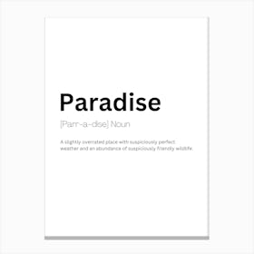 Paradise Definition Meaning Canvas Print