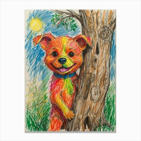 Dog In A Tree Canvas Print