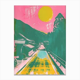 Kiso Valley Duotone Silkscreen 4 Canvas Print