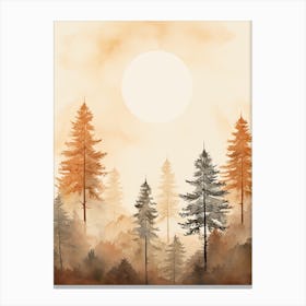 Watercolour Of Olympic National Forest   Washington Usa 0 Canvas Print